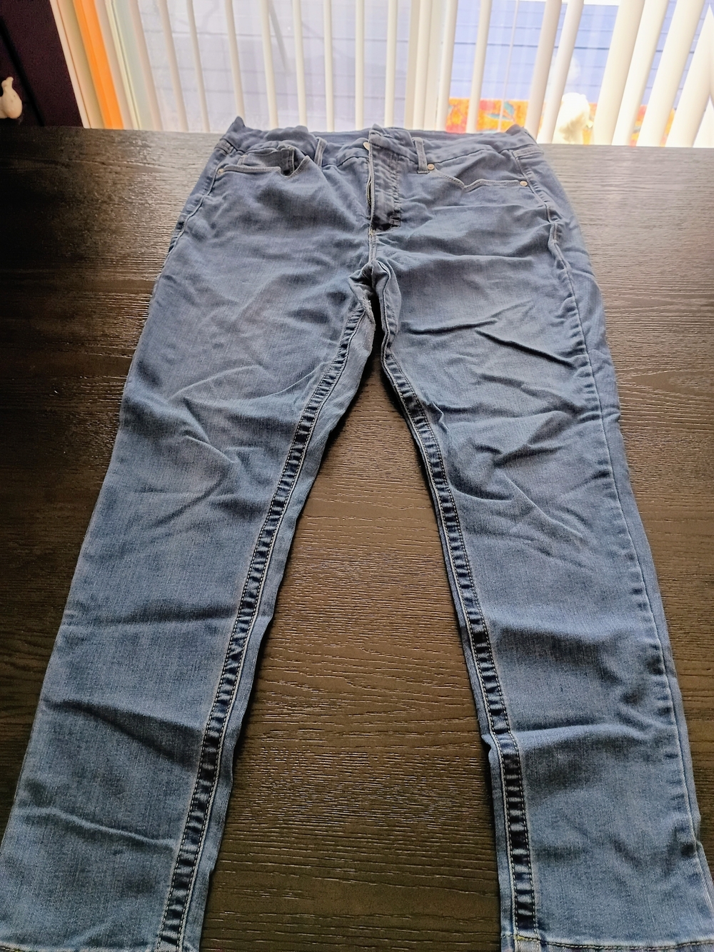 Seven7 Women's Slim Straight Jeans in Dark Blue Wash